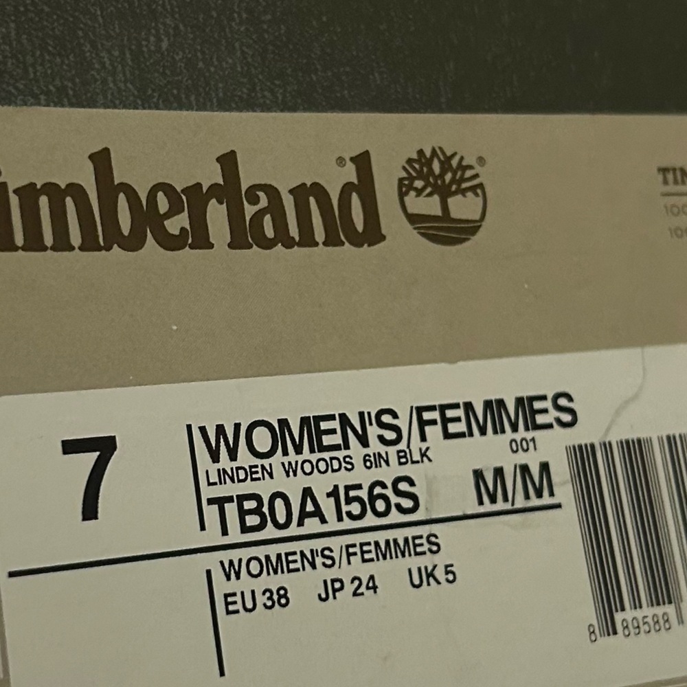 Timberland Linden Woods 6in Lace Up Waterproof Black Boots SIZE 7 - Picture 10 of 10